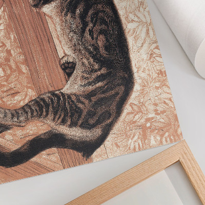 Premium wall art featuring a cat on a balustrade