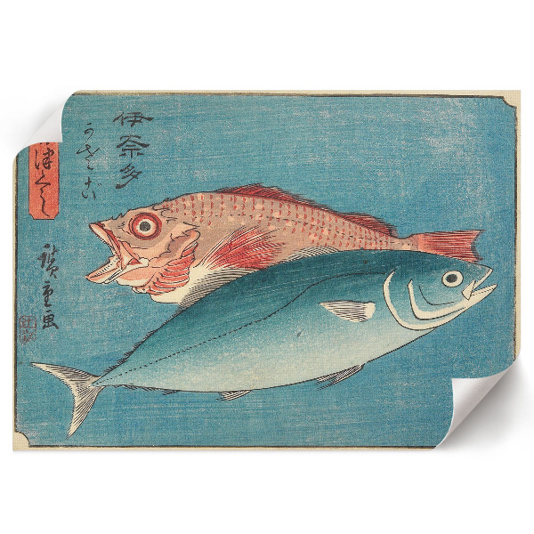 Canvas poster featuring yellowtail and perch