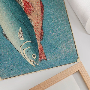 Canvas poster featuring yellowtail and perch