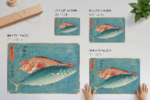 Canvas poster featuring yellowtail and perch