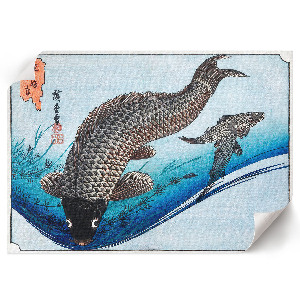 Modern wall art poster with carp and crucian motifs