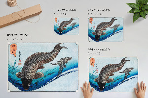 Modern wall art poster with carp and crucian motifs
