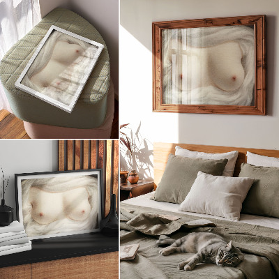 Premium wall art featuring exposed breasts