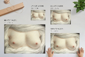 Premium wall art featuring exposed breasts