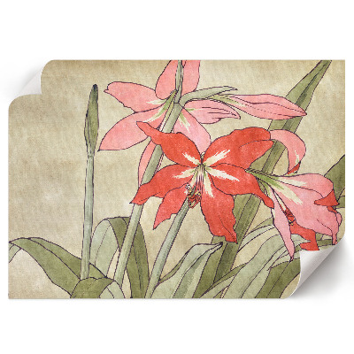 Modern wall art poster featuring an amaryllis