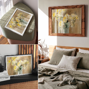 Premium wall art Vase with flowers