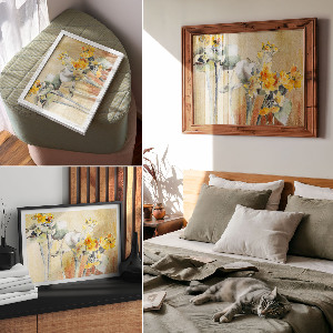 Canvas poster with orange blossoms