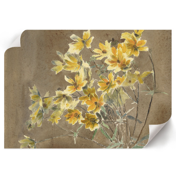 Wall poster with a yellow flower motif