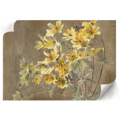 Wall poster with a yellow flower motif