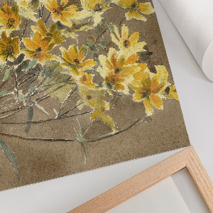 Wall poster with a yellow flower motif