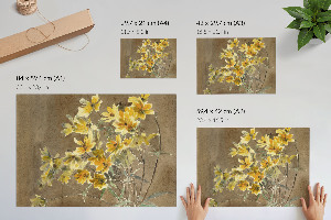 Wall poster with a yellow flower motif