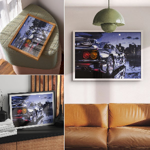 Canvas poster featuring a sports car