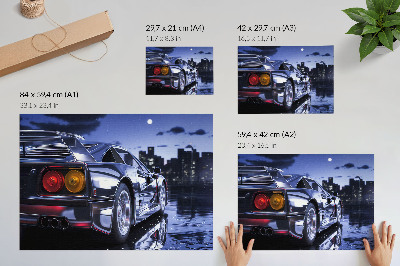 Canvas poster featuring a sports car