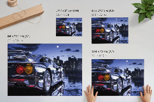 Canvas poster featuring a sports car