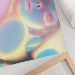Modern wall art poster featuring a futuristic figure