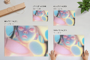Modern wall art poster featuring a futuristic figure