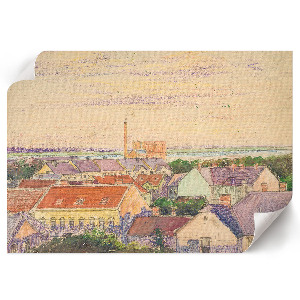 Modern wall art poster with a city view