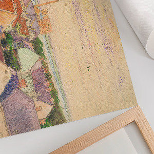 Modern wall art poster with a city view