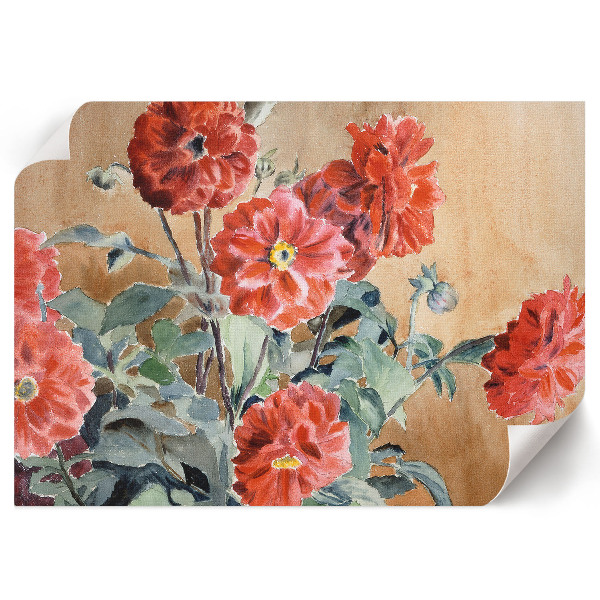 Premium wall art featuring dahlias