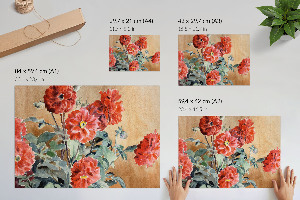 Premium wall art featuring dahlias