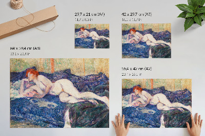 Canvas poster featuring a nude woman
